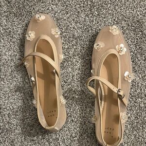 a new day Beige Floral Flats